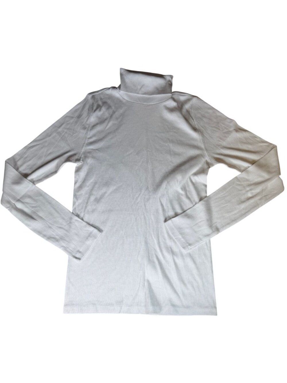 Everlane The Supima Micro-Rib Turtleneck White Size Medium NWT